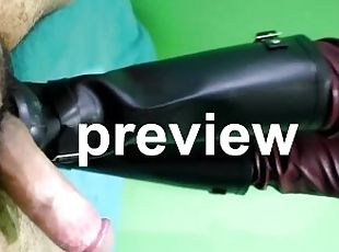 preview: Bootjob with rubber boots, leather pants