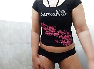 Real amber khan dance in black shirt and black panty showing her boobs